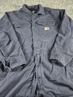 Carhartt FRX010 DNY FR Flame Resistant Coveralls Jumpsuit Navy Blue Size 48 Reg